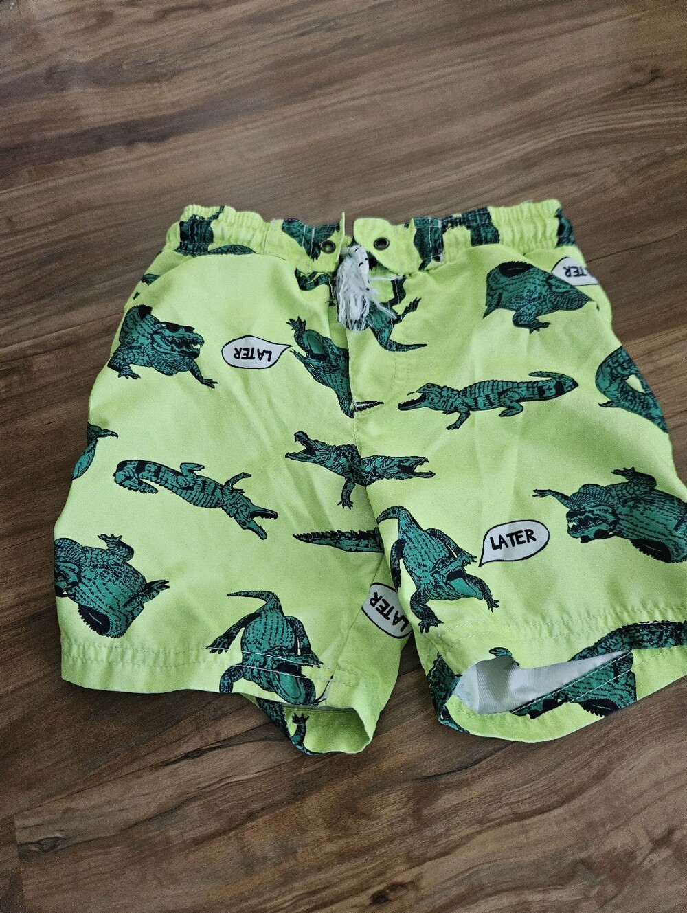 Carter's Neon Green Alligator Print  4t Shorts